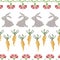 Seamless cross stitches Easter pattern on white