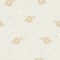 Seamless cute animal pet dog repeat pattern with bone, foot print paw in brown background