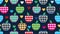 Seamless cute bright colorful retro apple pattern