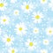 Seamless cute camomile background