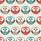 Seamless cute cartoon owls pattern for kids