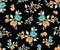 Seamless cute dark textile floral pattern