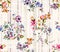 Seamless cute floral pattern. Blue and Pink flowers. Flower pattern on white background. Floral background. The elegant the templa