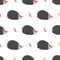 Seamless cute hedgehog animal pattern vector illustration