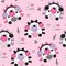 Seamless cute hedgehog pattern vector illustration