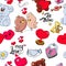 Seamless cute icon love vector pattern. Design print background image