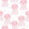 Seamless cute jelly fish pattern vector illustration