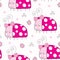 Seamless cute ladybird pattern vector illustration