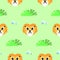 Seamless Cute Lions Animal Pattern, Vector Illustration EPS 10.