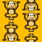 Seamless cute little monkey pattern