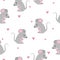 Seamless cute mice pattern. Vector mouse background.