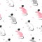Seamless cute mouse pattern. Vector background with cartoon mice