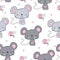 Seamless cute mouse pattern vector illustration