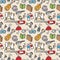 Seamless cute object pattern