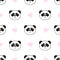 Seamless cute panda pattern.