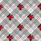 Seamless cute pattern in pretty flowers. Composite overlay. Floral arrangements on tartan background. For textile, wallpaper, cove