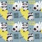 Seamless cute scandinavian pattern Panda color baby