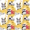 Seamless cute scandinavian pattern Panda color baby