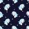 Seamless cute unicorns pattern. Vector night magic illustration