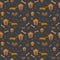 Seamless Dachshund Dog Pattern with bones, bows, dog houses and footprints