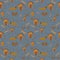 Seamless dachshund Dog Pattern with paws and dog houses