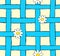 Seamless daisy and blue grid