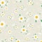 Seamless daisy floral pattern,Beautiful daisy floral, bloomy plant grass decor, illustration - Vector