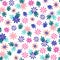 Seamless daisy floral pattern in scandinavian folk style vector.