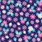 Seamless daisy floral pattern in scandinavian folk style vector.