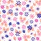 Seamless daisy floral pattern in scandinavian folk style vector.