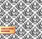 Seamless damask black ornament on white background. Vector vintage pattern illustration. Baroque swirls wallpaper