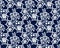 Seamless damask dark blue vector wallpaper