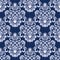 Seamless damask floral Pattern in blue colors.