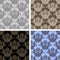 Seamless damask ornamental Wallpaper - set on four Variants