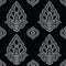 Seamless damask pattern with Asian design elements