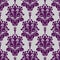 Seamless damask Wallpaper - violet Ornament on grey