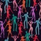 Seamless dance pattern. Vector colorful background