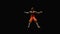 Seamless a dancing videogame bodybuilder muscular character isolated. Pixel video game. Bodybuilding, workout. Fitness