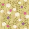 Seamless dandelion and flower wallpaper