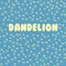 Seamless dandelion pattern on a blue background