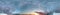 Seamless dark sky after sunset hdri panorama 360 degrees angle view with beautiful clouds  with zenith for use in 3d graphics or