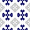 Seamless decorated pattern with blue and grey ornaments over white background
