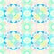 Seamless decorative back ground, colorful rings overlapping squares, very light pastel colors