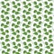 Seamless decorative endless brush pattern with green leaves. Endless stylized leaf pattern end  pattern brush