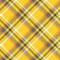 Seamless diagonal madras plaid pattern in yellow, gray, orange and white