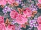 Seamless digital rose flower pattern