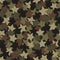 Seamless digital woodland camo vector texture. Stars Camoflage textile print