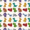 Seamless Dinosaurs pattern