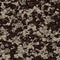 Seamless distressed brown painted camouflage texture background. Irregular mottled sepia pattern. Organic brushed all