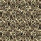 Seamless distressed brown painted camouflage texture background. Irregular mottled sepia pattern. Organic brushed all